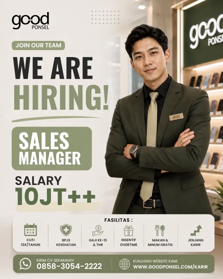 Lowongan Pekerjaan SALES MANAGER - Good Ponsel 0